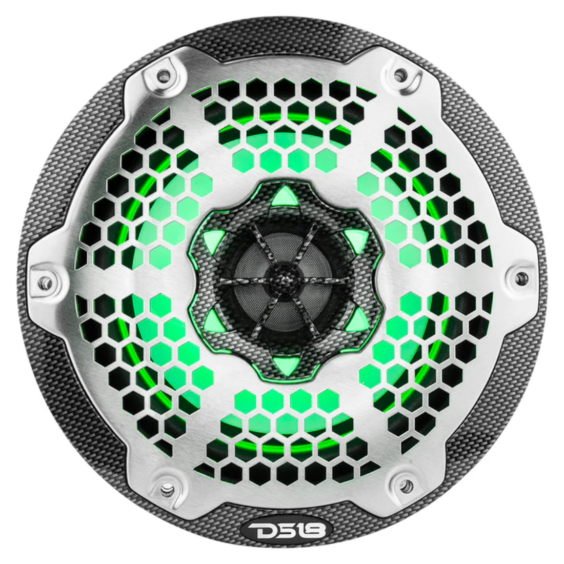 DS18 CF-65M 6.5" 2-Way 300W Max 4-Ohm Coaxial Marine Speakers w/ RGB LED Lights