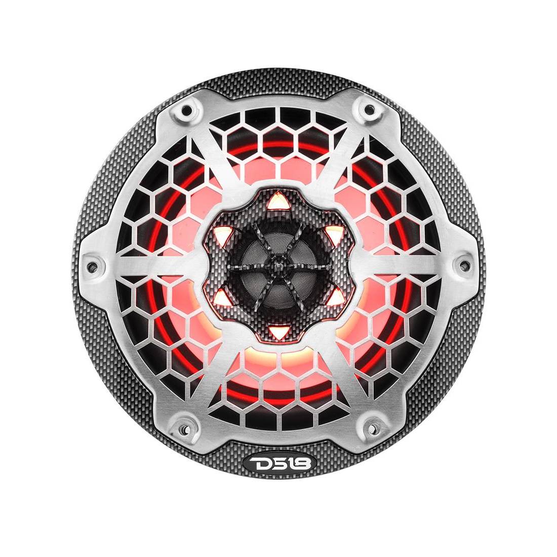 DS18 CF65 375 Watts Max 4 Ohm 6.5" 2-Way Integrated RGB LED Lights Marine Audio Speakers