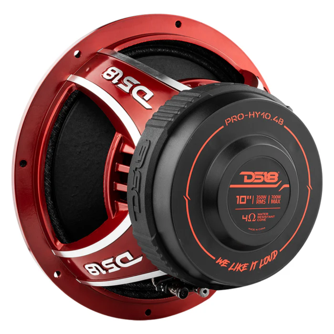 DS18 PRO-HY10.4B 10" 700W Peak 4-Ohm Hybrid Coaxial Midrange Speaker w/ Driver