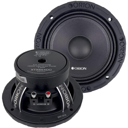 Orion XTX654DC 6.5" 1400 Watts Peak 4-Ohm Dust Cap Midrange Speakers (Pair)