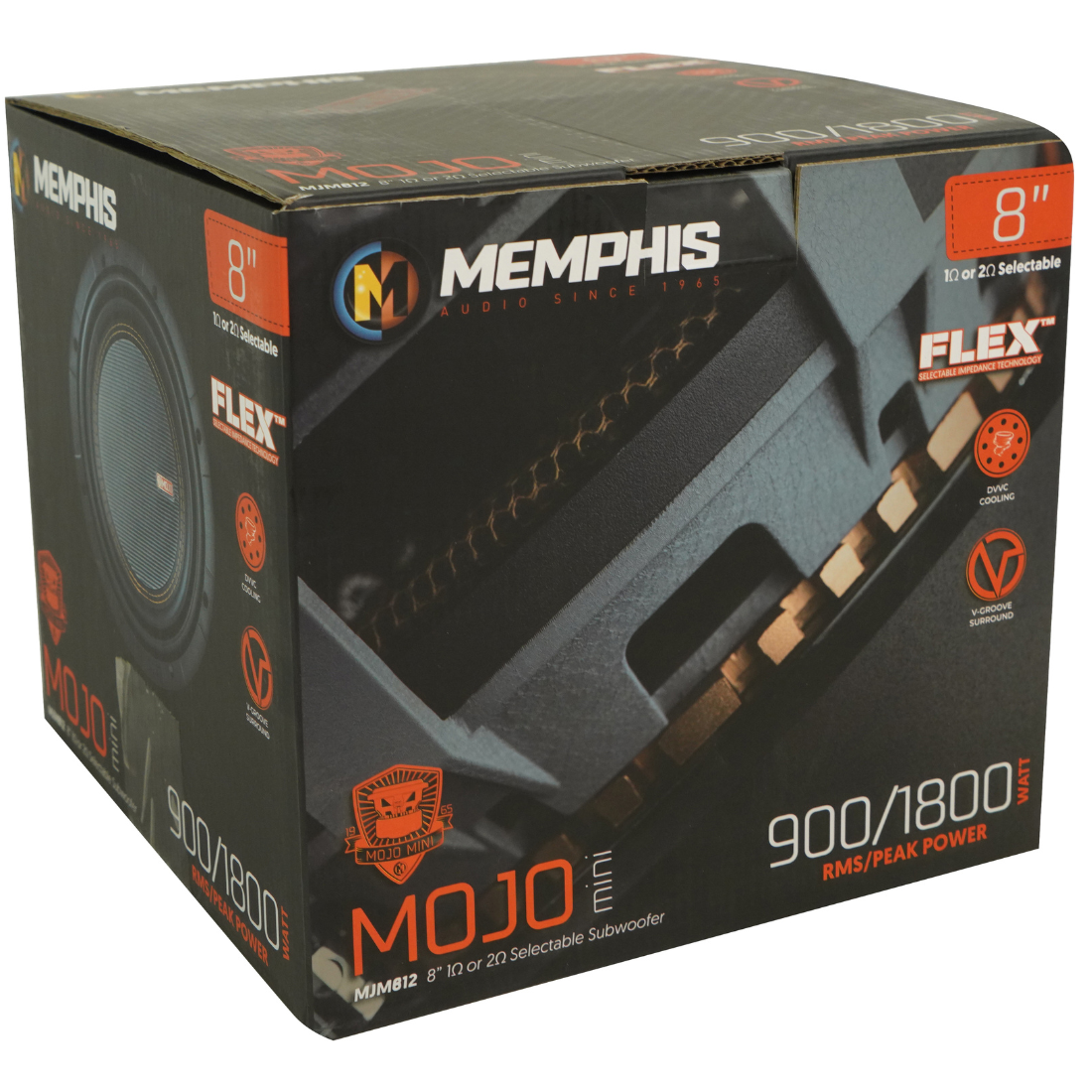 Memphis Audio MJM812 8" 1800W Max 1 or 2-Ohm Selectable Car Audio Subwoofer