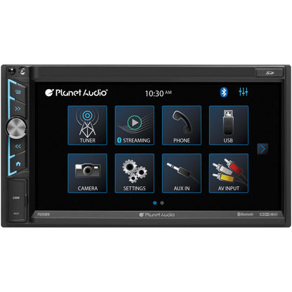 Planet Audio P695MB 6.95” Double DIN Fixed Face Touchscreen Mechless Receiver with P-Link Phone Mirroring, Bluetooth & USB Input