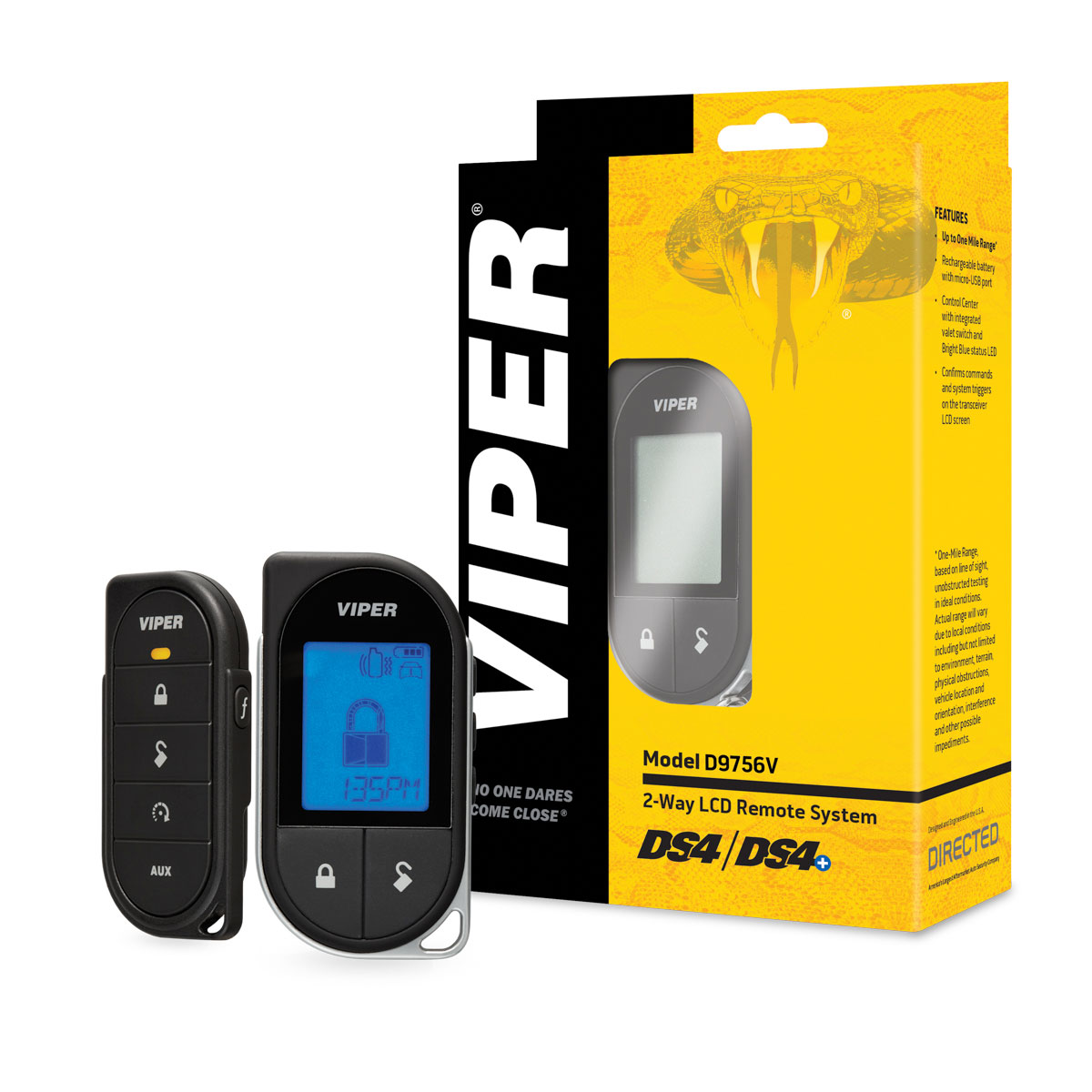 Viper D9756V 2-Way 1 Mile Range LCD Remote System - DS4/DS4+