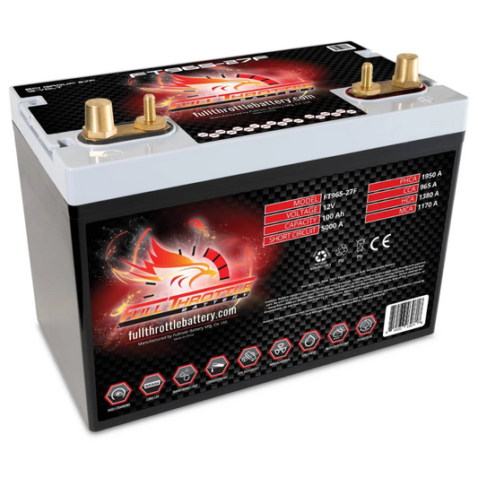 Full Throttle FT965-27F 12V 100Ah CCA 965 Amps High-Performance AGM Battery