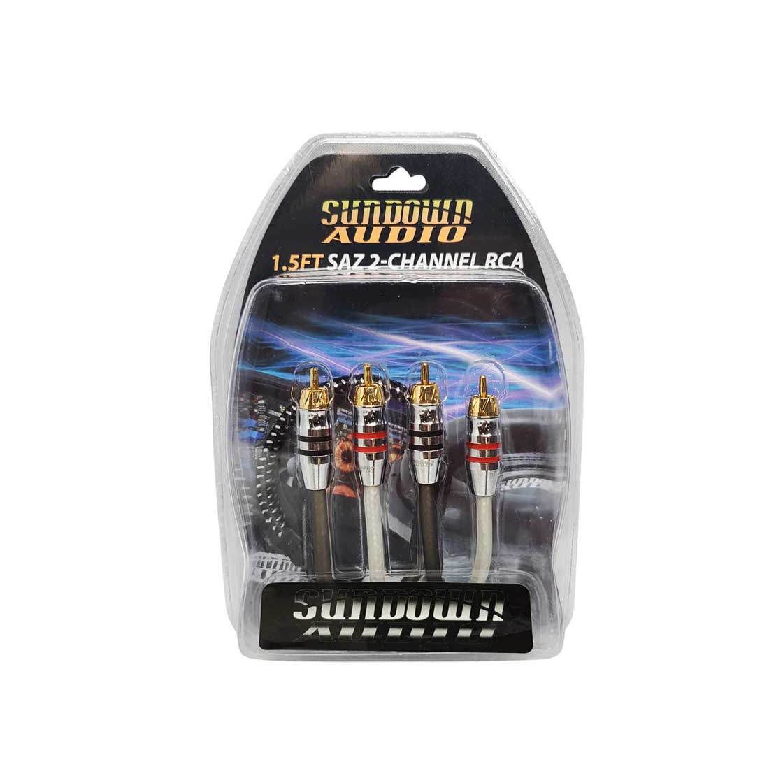 Sundown Audio SAZ-1.5FT 2-Channel 1.5Ft. Twisted 100% OFC RCA Interconnect Cable