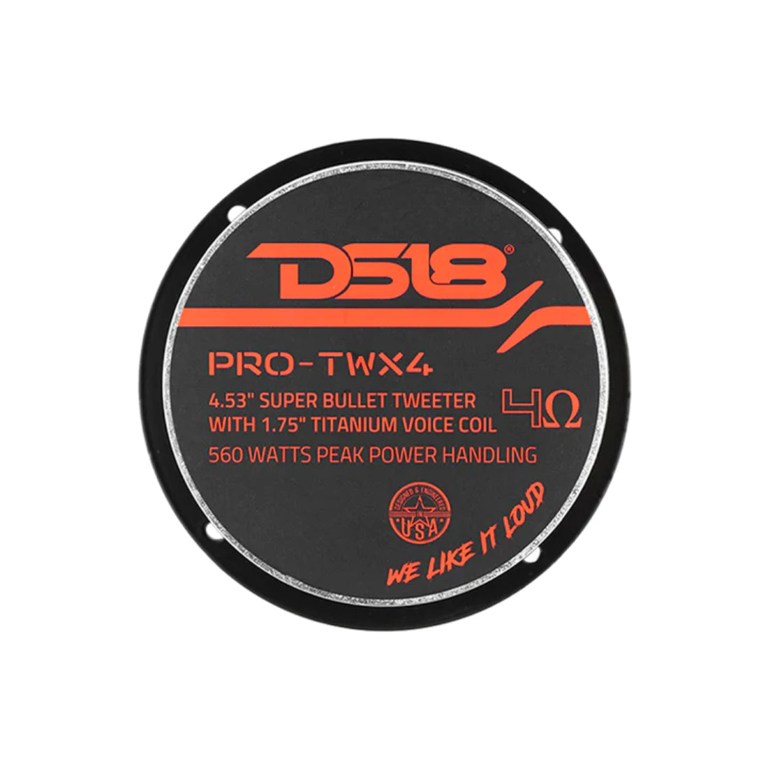 DS18 PRO-TWX4 4.5" 560W Peak 4Ohm 1.75" Titanium Voice Coil Super Bullet Tweeter