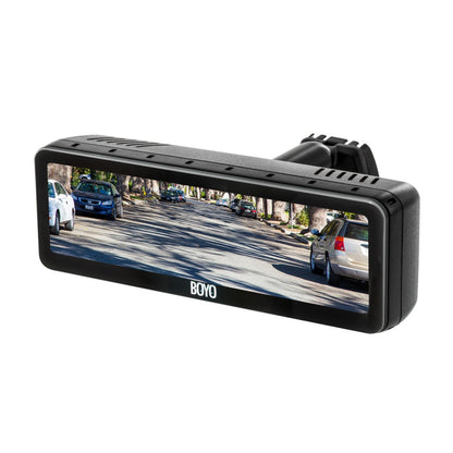 BOYO VTM73FL Frameless Replacement Rear-View Mirror with 7.3" TFT-LCD Backup Camera Monitor 4 Camera Inputs