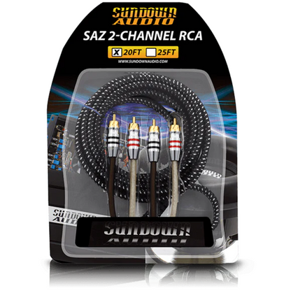 Sundown Audio SAZ-20FT 2-Channel 20Ft. Twisted 100% OFC RCA Interconnect Cable