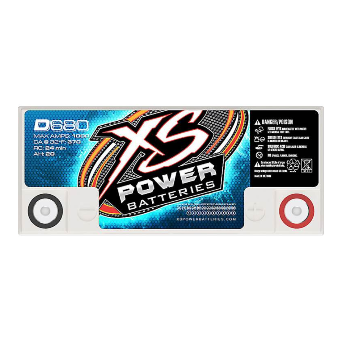 XS Power D680 12-Volt 1000 Amp Sealed Car Audio AGM Power Cell Battery