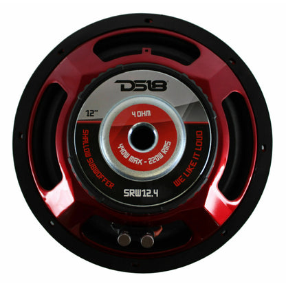 DS18 SRW12.4 12" 440W Max Single 4-Ohm SVC Car Audio Shallow Mount Subwoofer