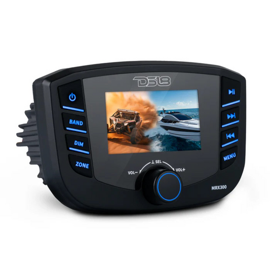 DS18 MRX300 3" LCD USB Bluetooth IP65 Marine Powersports Head Unit Receiver