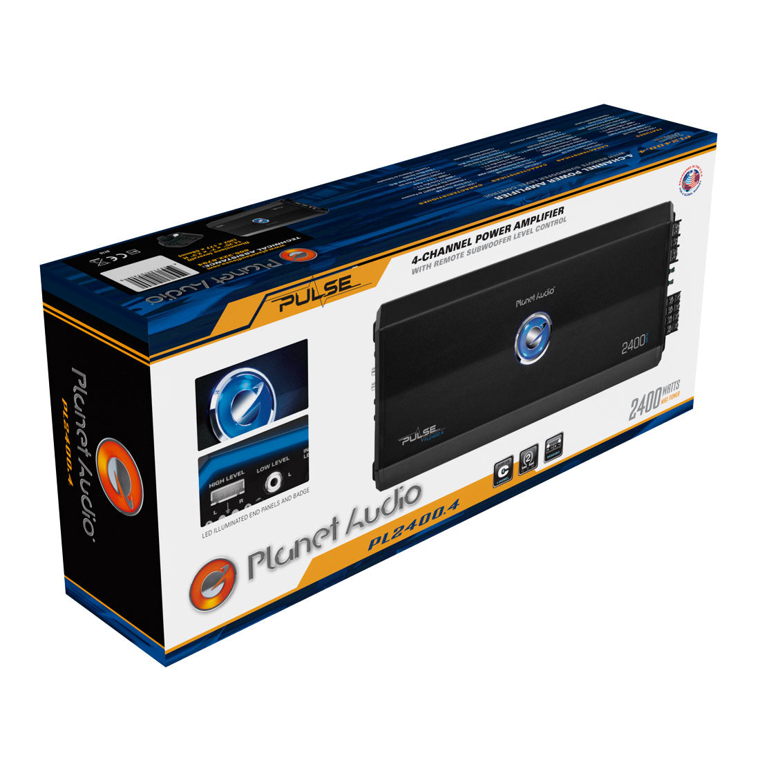 Planet Audio PL2400.4 2400 W Max 4-CH Class A/B Full Range Car Stereo Amplifier