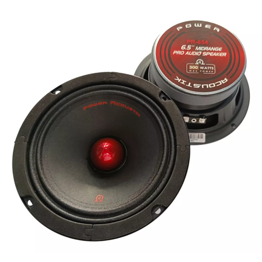 Power Acoustik PR-654 6.5" 300W Max 4-Ohm Car Mid-Range Pro Audio Speakers