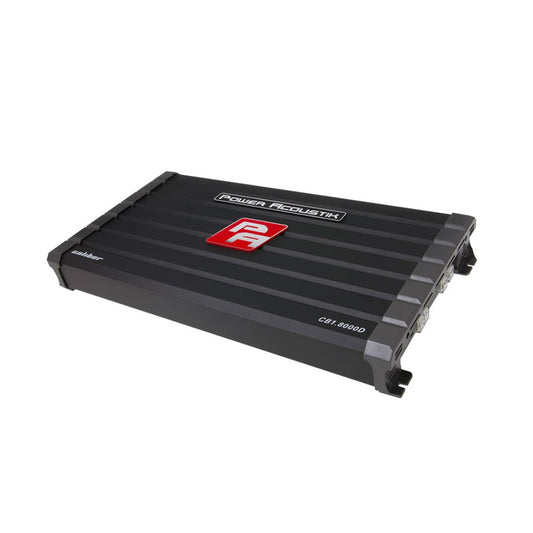 Power Acoustik CB1-8000D 8000 Watts Max Monoblock 1-Ohm Stable Car Audio Amplifier with Bass Knob