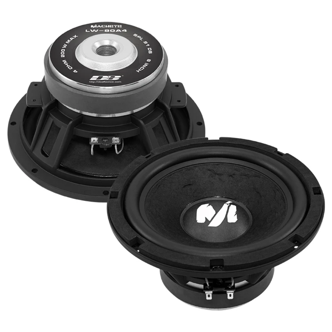 Deaf Bonce LW-80A4 Machete 8" 200W Max 4-Ohm Car Audio Mid-Bass Speakers (Pair)