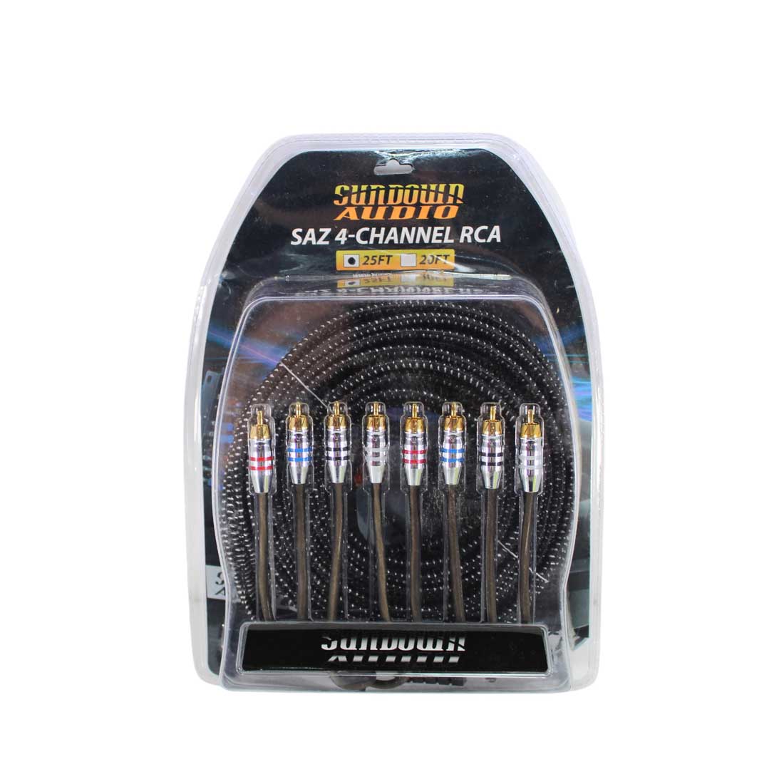 Sundown Audio SAZ-25.4 4-Channel 25Ft. Twisted 100% OFC RCA Interconnect Cable