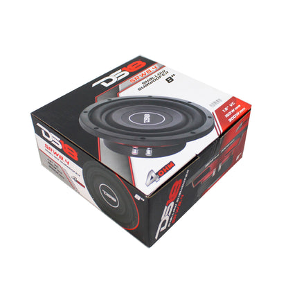 DS18 SRW8.4 8" 300W Max Single 4-Ohm Voice Coil SVC Shallow Mount Car Subwoofer