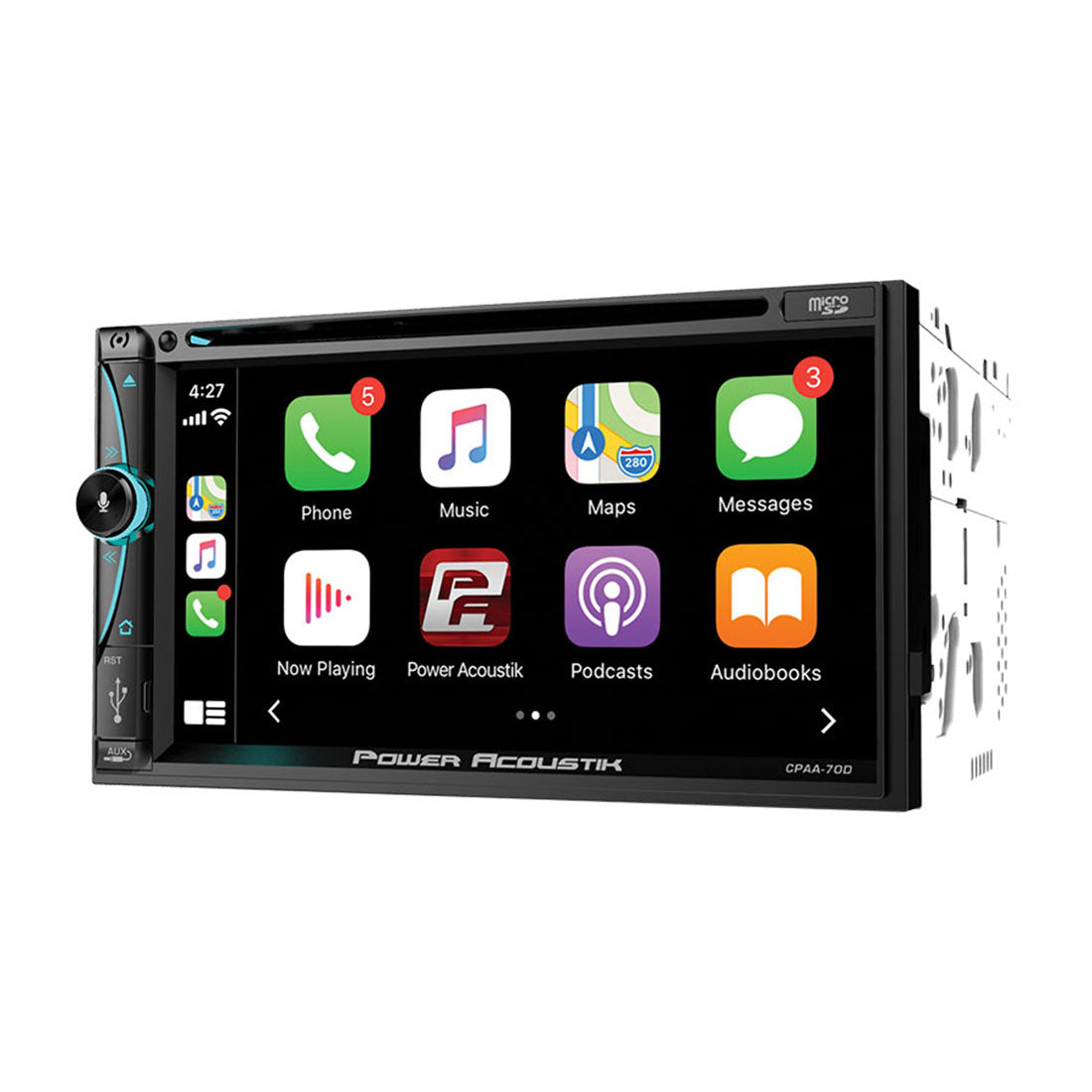 Power Acoustik CPAA-70D 2-DIN In-Dash Bluetooth 7" DVD Car Multimedia Receiver