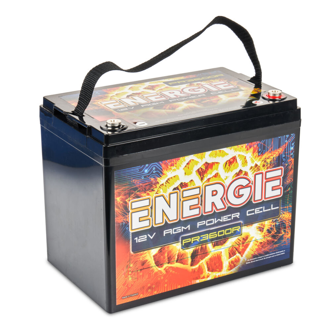 Energie PR3600R 3600W 75 Ah 12V AGM Power Cell Battery with Reversed Posts