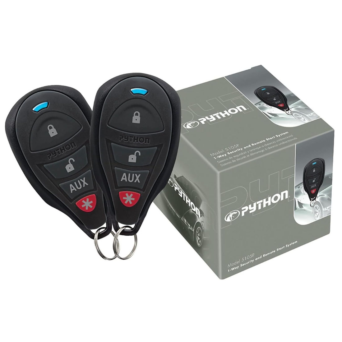 Python 5105P 1-Way Car Security & Remote Start System with Up To 1/4 Mile Range