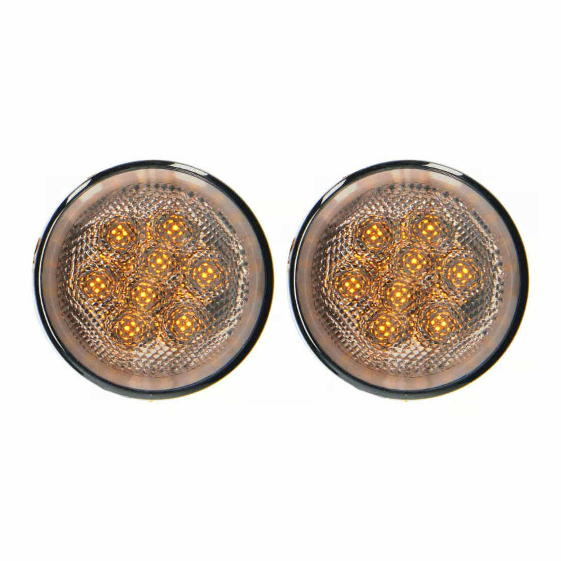 Heise JP-TSL1 Amber LED Turn Signals w/ Halo for Select Jeep Wrangler JK 2007-18