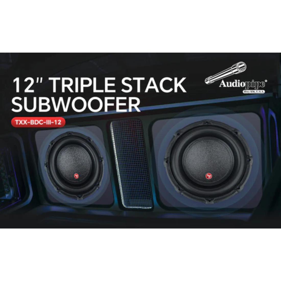 Audiopipe TXX-BDC-III-12 12" 1800W Max Dual 4-Ohm DVC Triple Stack Car Subwoofer