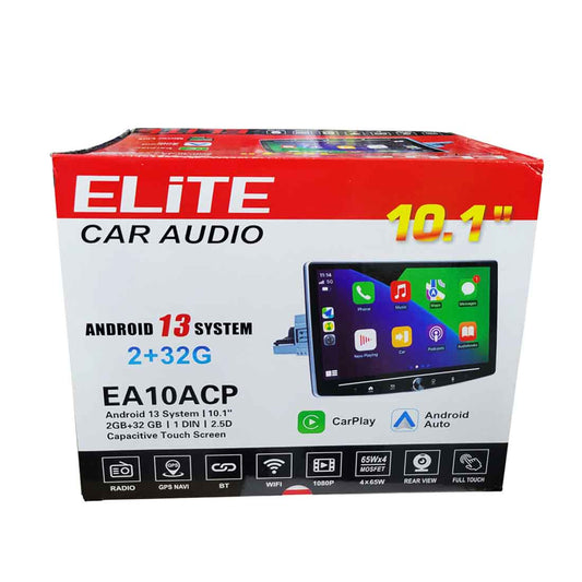 EA10ACP 1-DIN Bluetooth CarPlay Android 13 Multimedia Receiver 10.1" Touchscreen