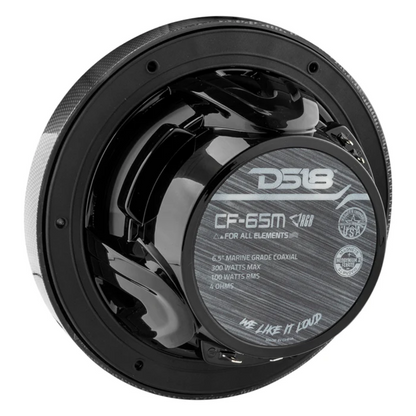 DS18 CF-65M 6.5" 2-Way 300W Max 4-Ohm Coaxial Marine Speakers w/ RGB LED Lights