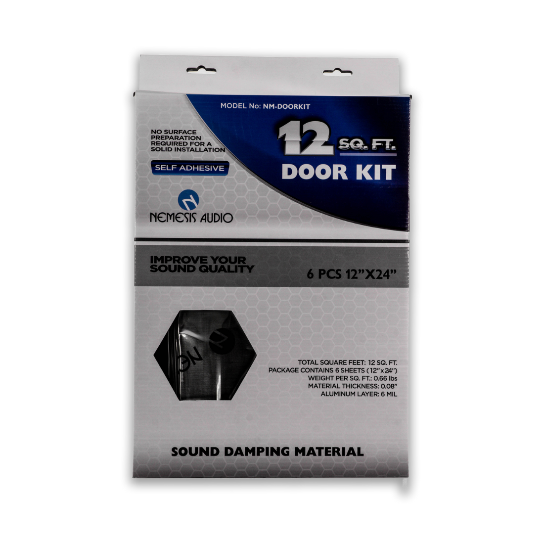 Nemesis Audio NM-DOORKIT 12 Sq.Ft. Self-Adhesive Sound Damping Material Door Kit