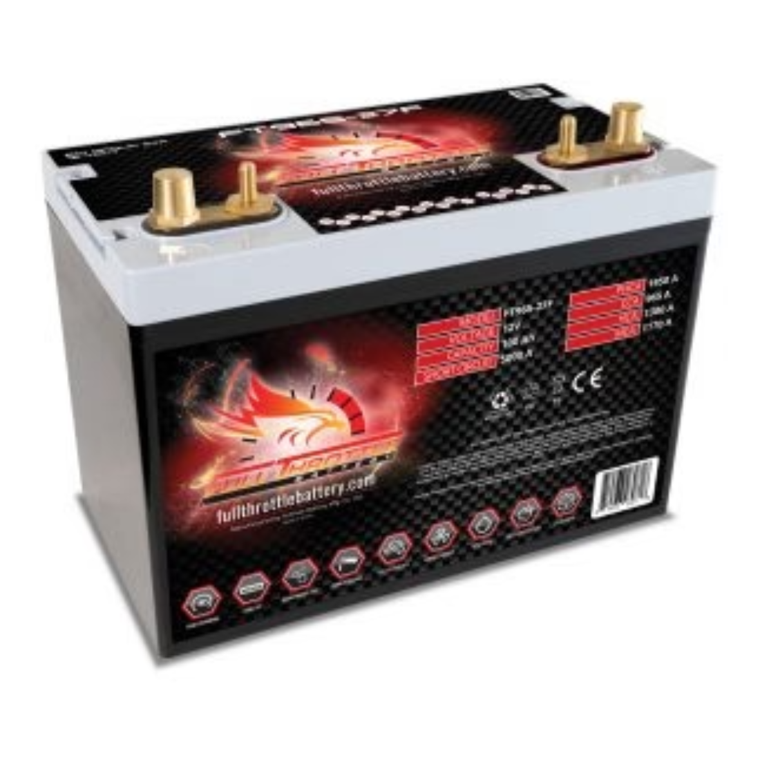 Full Throttle FT965-27F 12V 100Ah CCA 965 Amps High-Performance AGM Battery