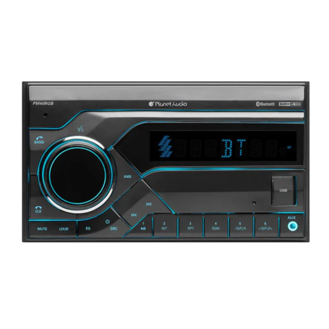 Planet Audio PM40RGB 2-DIN Bluetooth Mechless Digital Media Receiver (No CD/DVD)