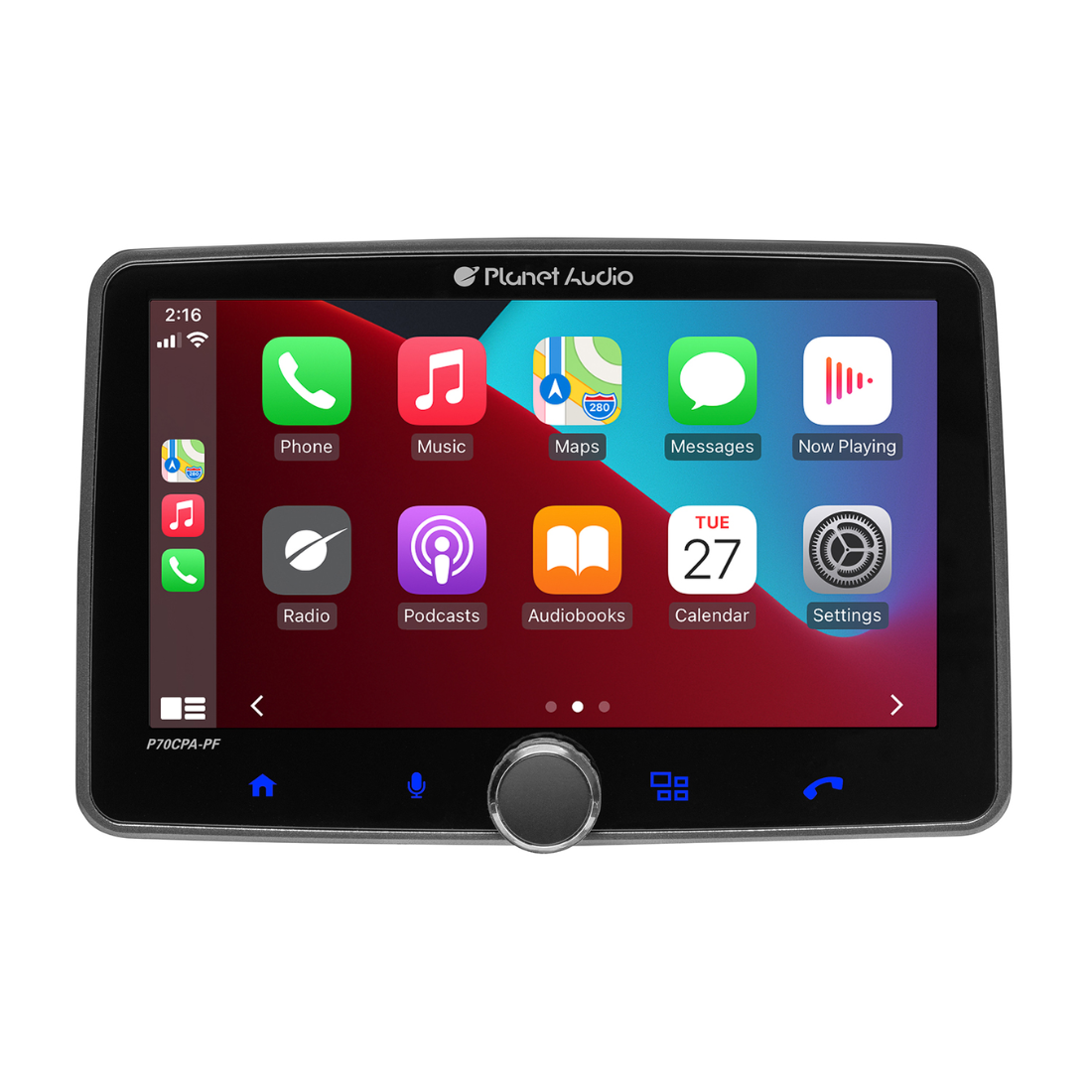 Planet Audio P70CPA-PCF 1-DIN 7" Touchscreen Mechless Receiver w/ Back-Up Camera