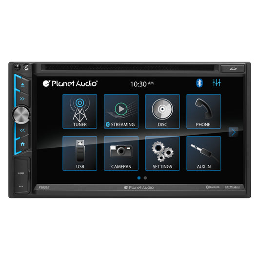 Planet Audio P9695B Double-DIN, DVD Player 6.75" Touchscreen Bluetooth