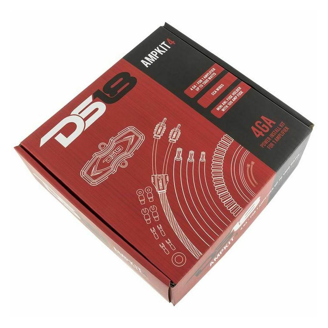 DS18 AMPKIT4 4 Gauge 4 AWG Wire Complete Amplifier Installation Kit