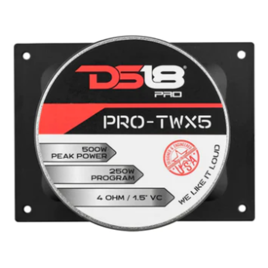 DS18 PRO-TWX5 4 x 5.35" 500W Peak Aluminum 4-Ohm Car Audio Super Bullet Tweeter