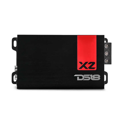 DS18 X2 2-Channel 1140W Peak Class-D Ultra-Compact Full-Range Car Amplifier