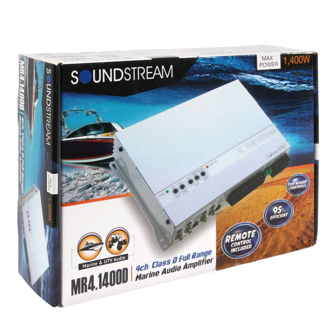 Soundstream MR4.1400D 1400 W Max 4-Channel Class D Full Range Marine Amplifier