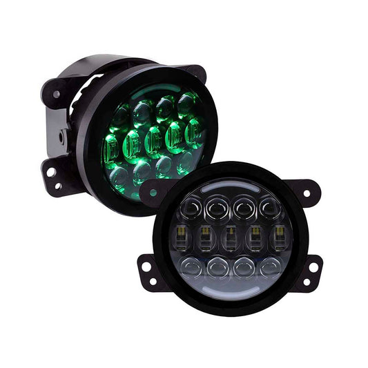 Metra JP-704RGBFL 4-Inch RGB LED Backlit Off-Road Fog Lights for Jeep 2007-Up